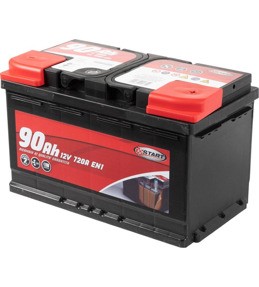 Batteria auto 90ah 12v 720a polo positivo destro cassetta l4